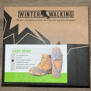 NEW EASY SPIKE ICE CLEATS By Winter Walking. New In Package Size Large!!